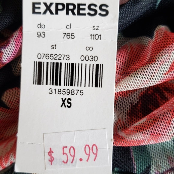 NWT Express Mesh Floral Bodycon Skirt With Built-In Shapewear Size XS 2 - Picture 4 of 4